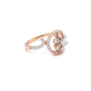 Designer floral diamond ring in pave setting and microsetting
