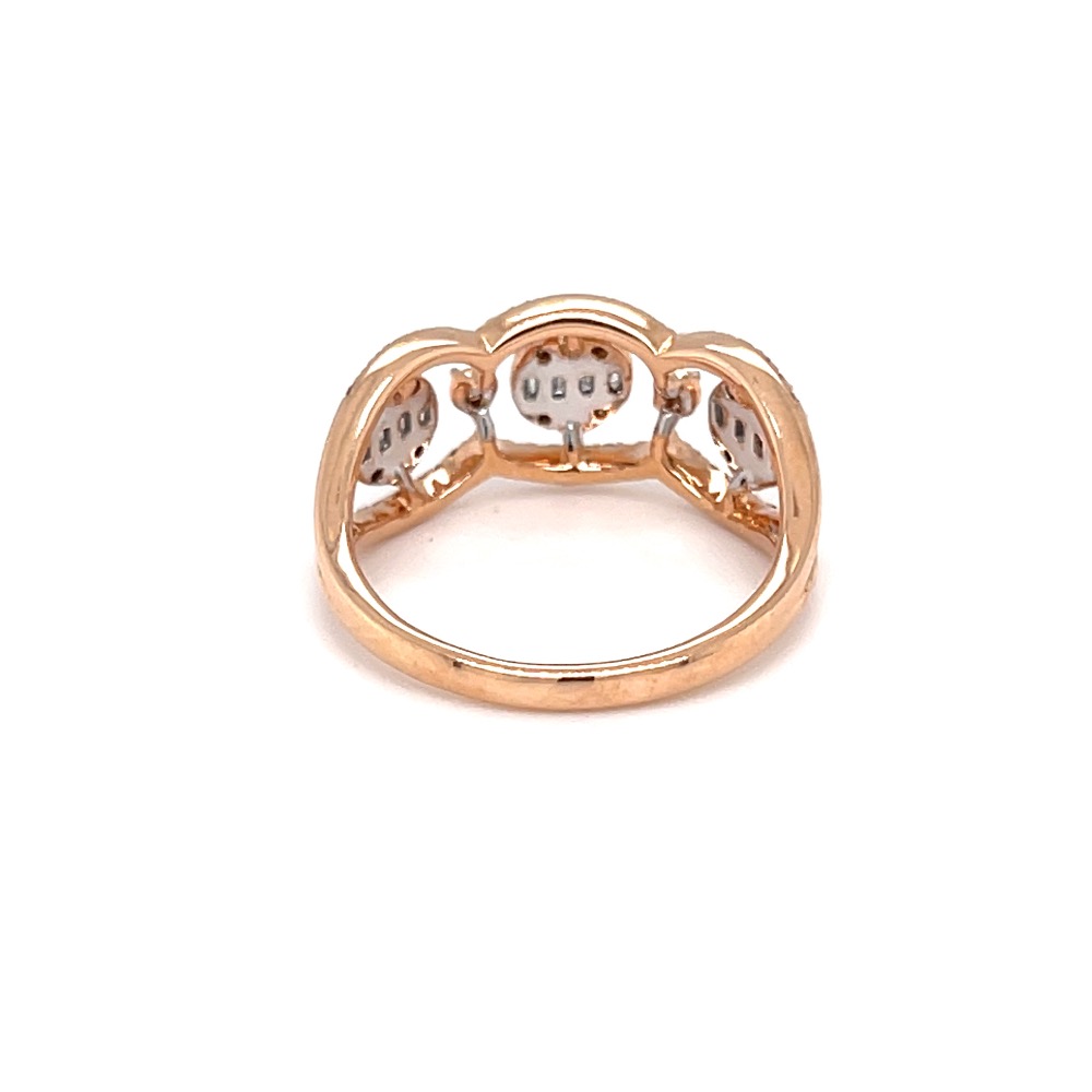 Tri pressure set diamond ring in 18 karat hallmark rose gold - Image 5
