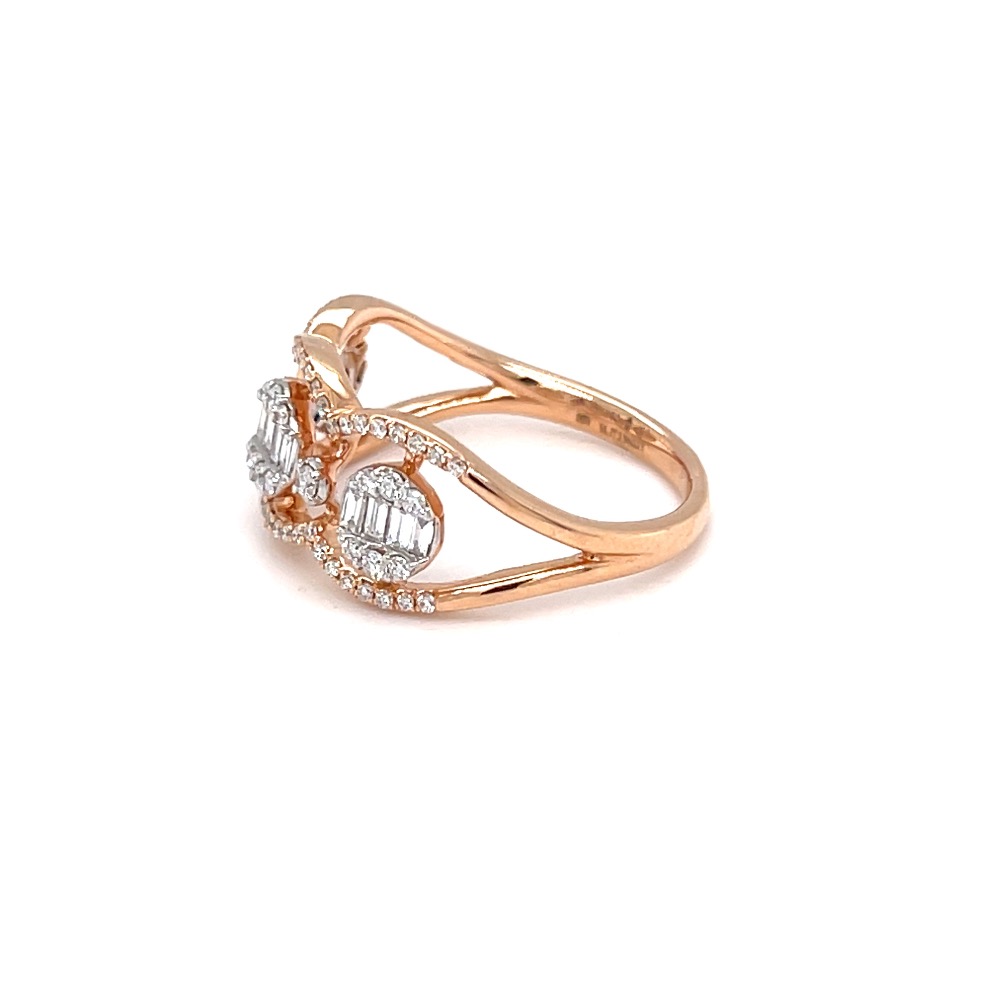 Tri pressure set diamond ring in 18 karat hallmark rose gold - Image 4