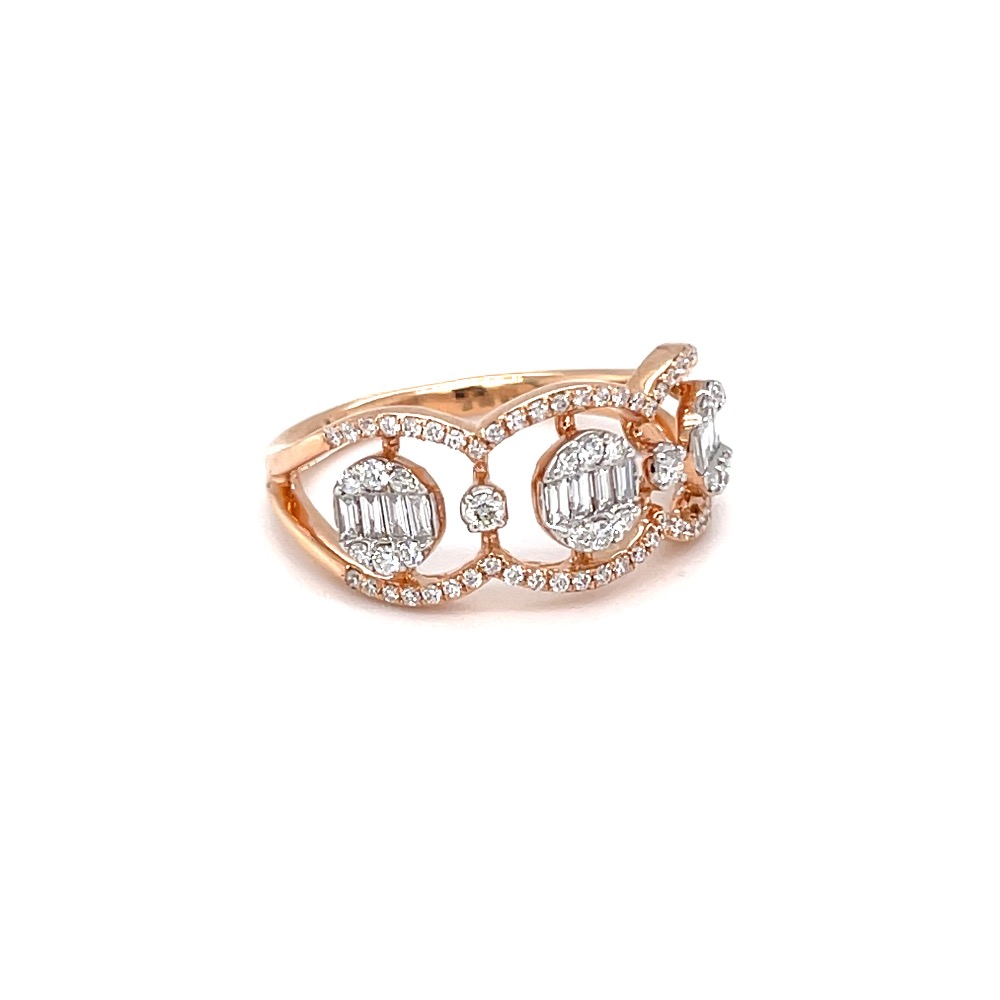 Tri pressure set diamond ring in 18 karat hallmark rose gold - Image 2
