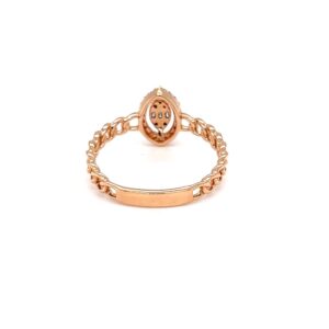 Marquise shape pressure set in cuban band design with baguettes