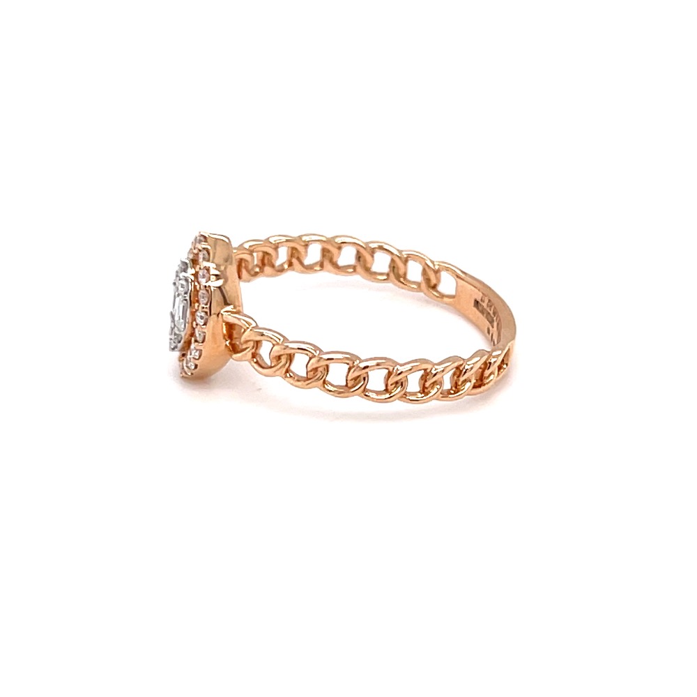 Marquise shape pressure set in cuban band design with baguettes - Image 4