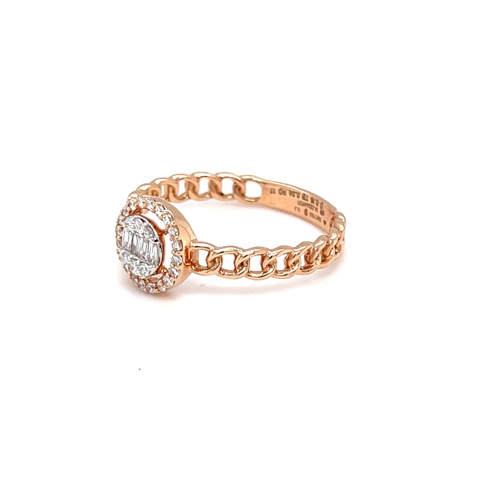 Cuban band diamond ring with baguette pressure set - Image 3