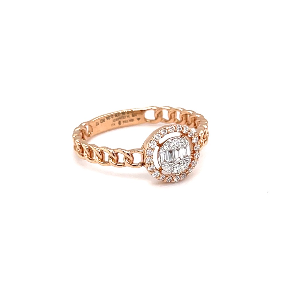 Cuban band diamond ring with baguette pressure set - Image 2