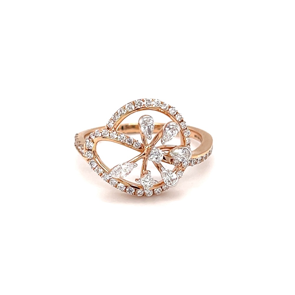 Princess marquise pear & round diamond ladies ring