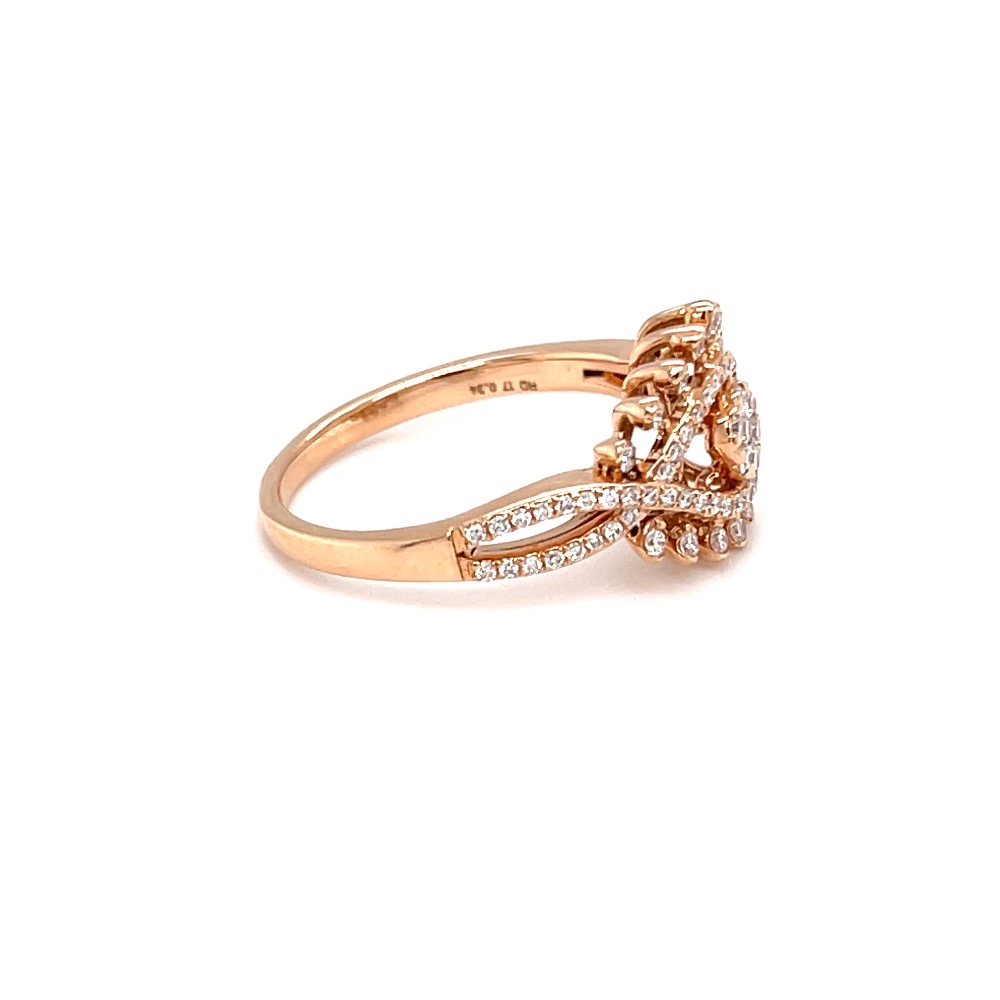 Pressure setting with cap setting diamond ring in hallmark gold - Image 4