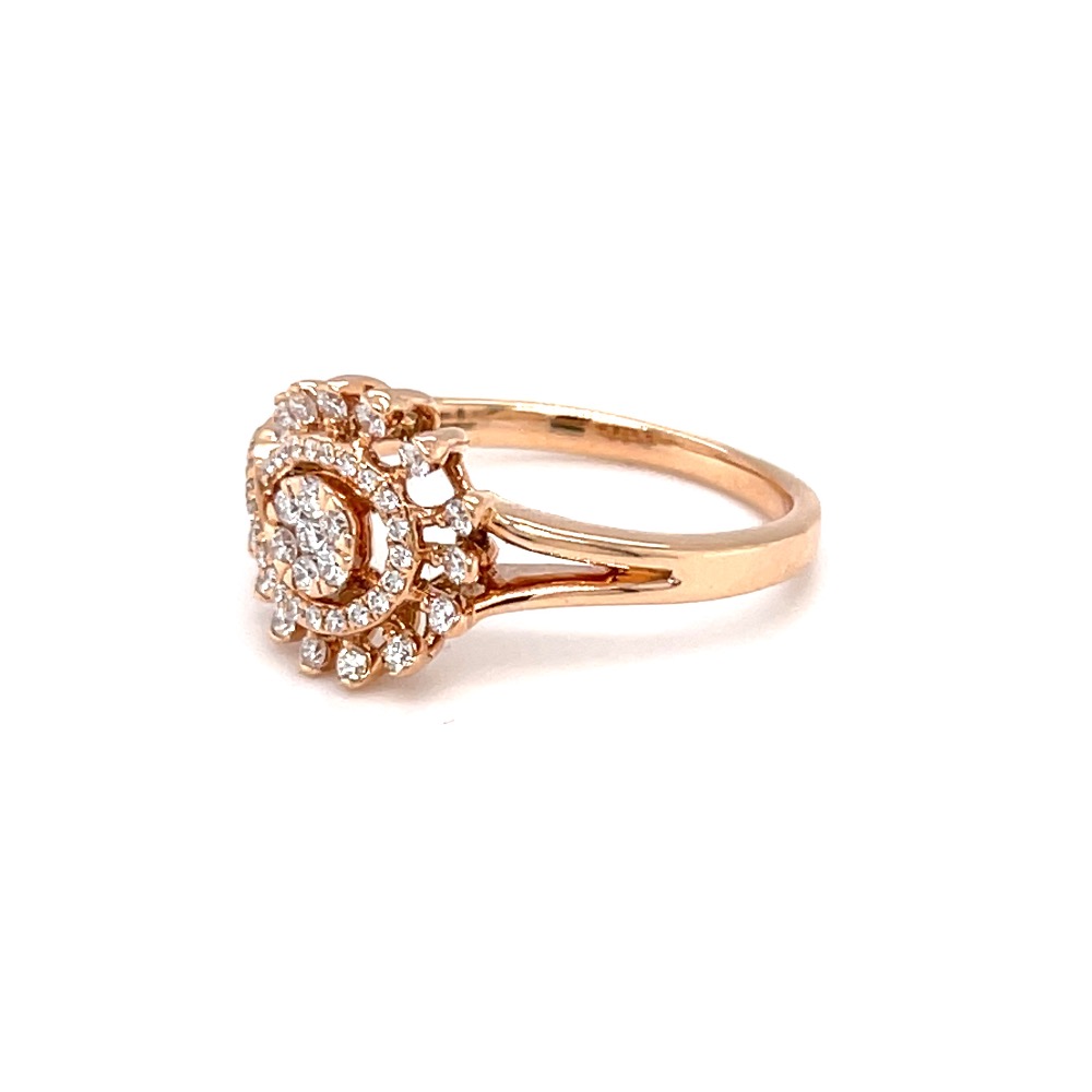 Pressure setting with cap setting diamond ring in hallmark gold - Image 3