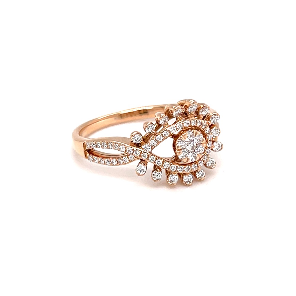 Pressure setting with cap setting diamond ring in hallmark gold - Image 2