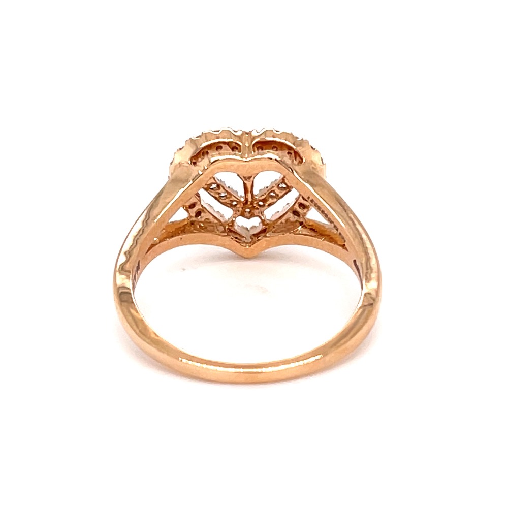 Dual heart with centre single diamond hallmarked ladies ring - Image 5
