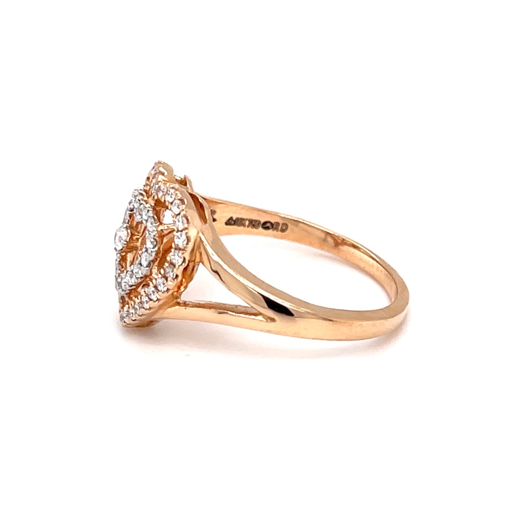 Dual heart with centre single diamond hallmarked ladies ring - Image 4