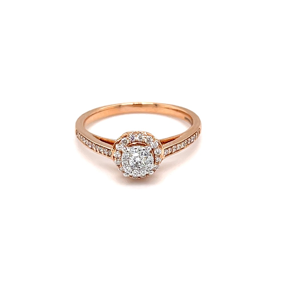 Single line with pressure set in the centre in rose gold