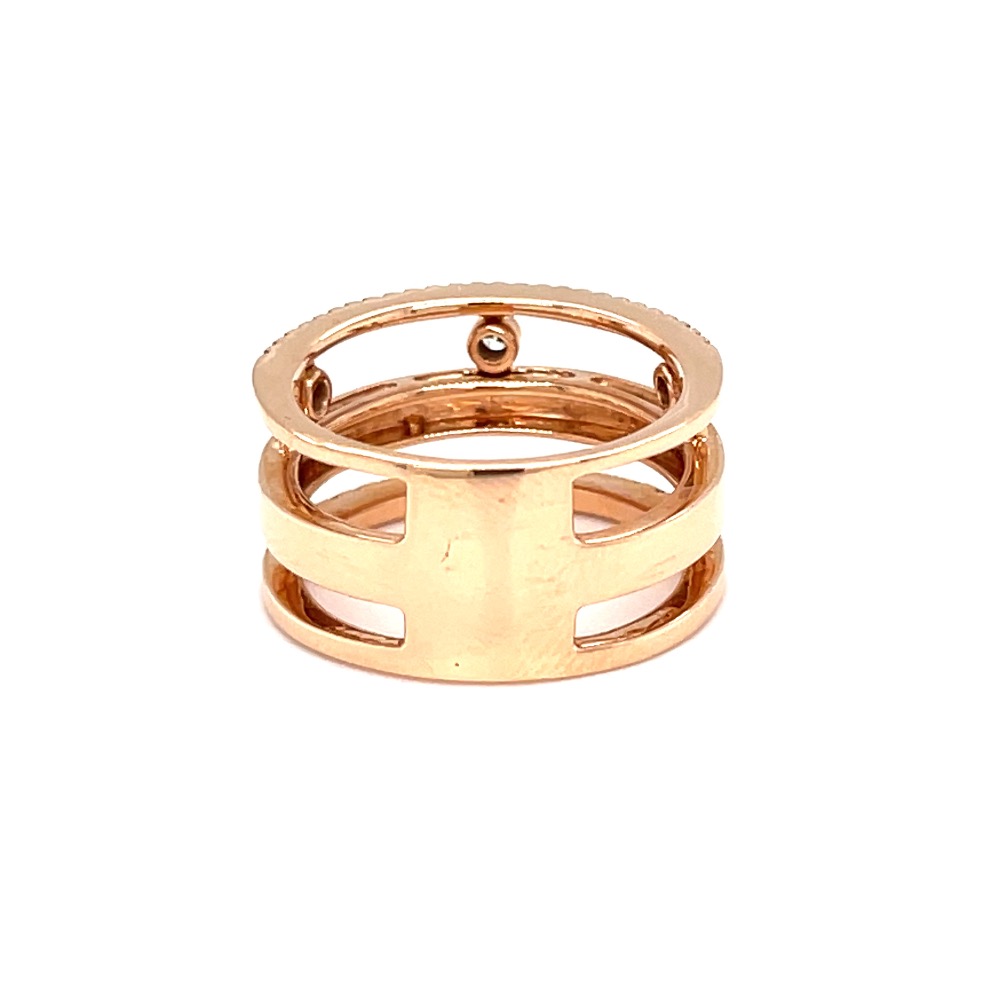 Three line band diamond ring with moving diamonds - Image 5