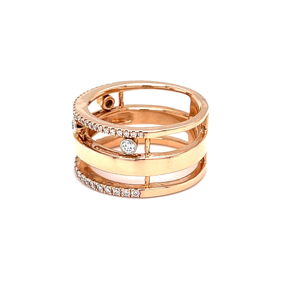 Three line band diamond ring with moving diamonds - Image 4