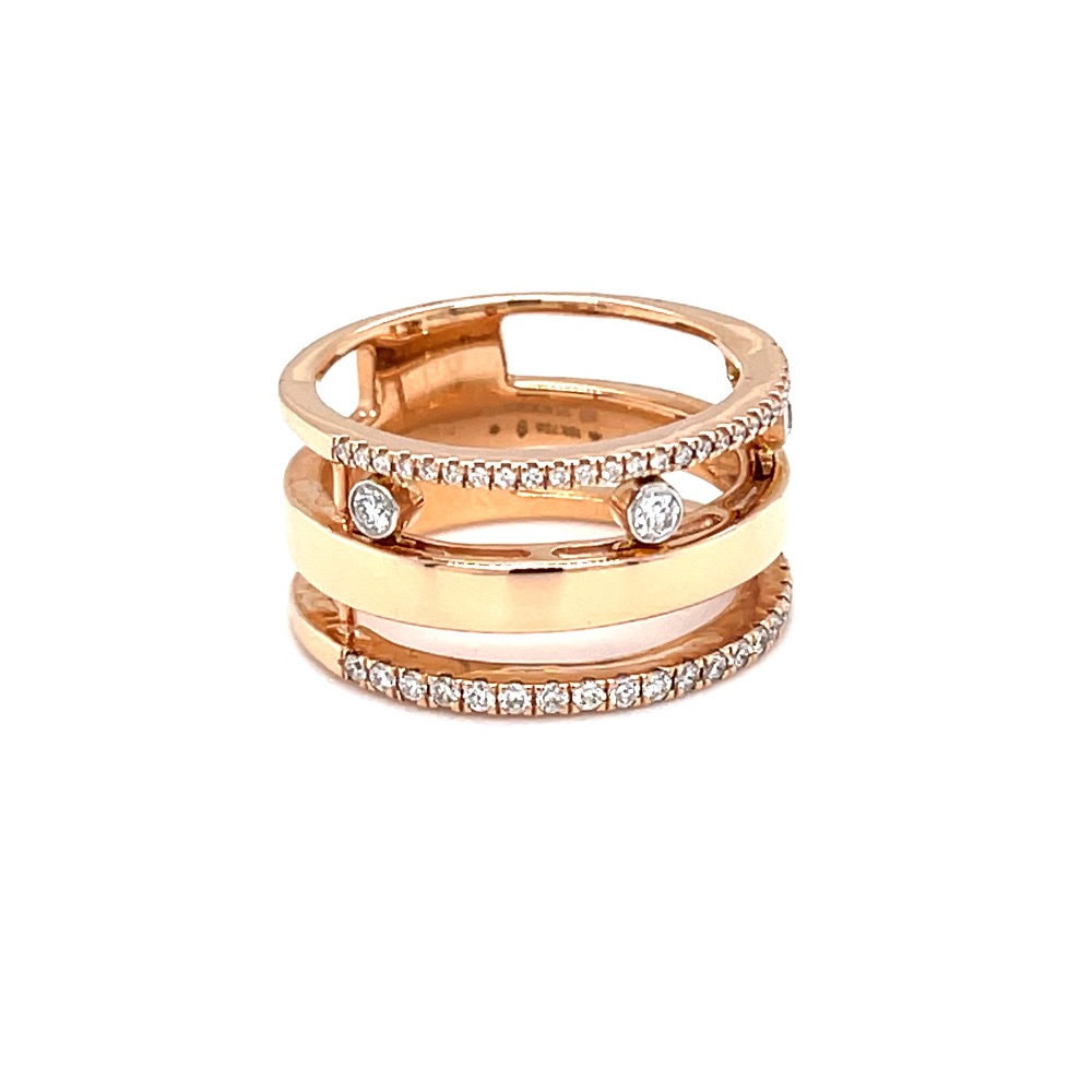 Three line band diamond ring with moving diamonds - Image 2
