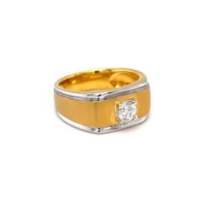 Solitaire band engagement diamond ring in matt finish