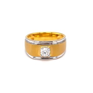 Solitaire band engagement diamond ring in matt finish