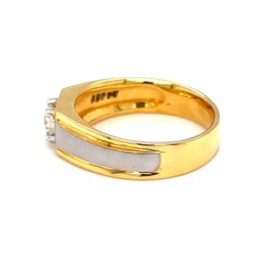 Solitaire ring for men with matt finish hallmark gold