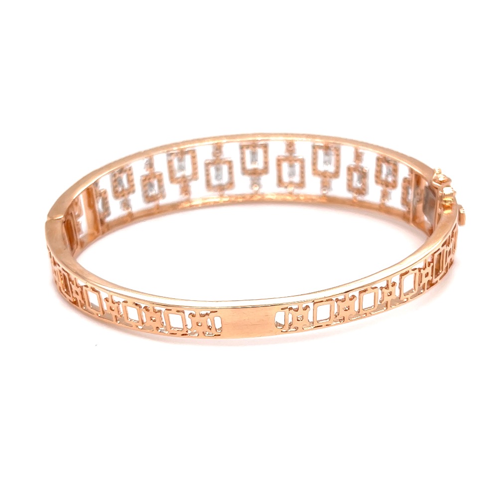 Broad bracelet with baguette in the centre with rectangular design - Image 5