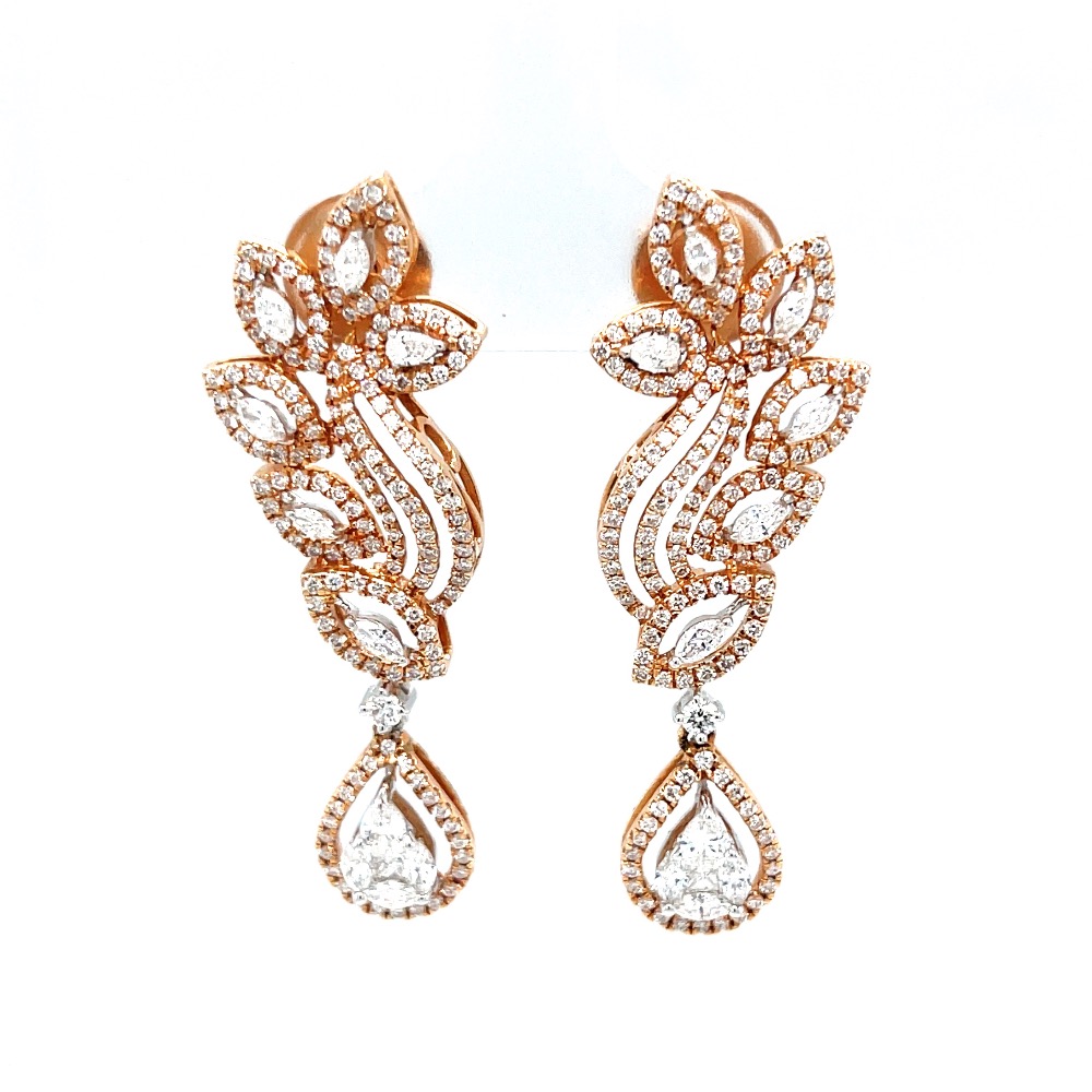 Schön Diamond Earrings with Pressure Set Drops for Party 7TOP10