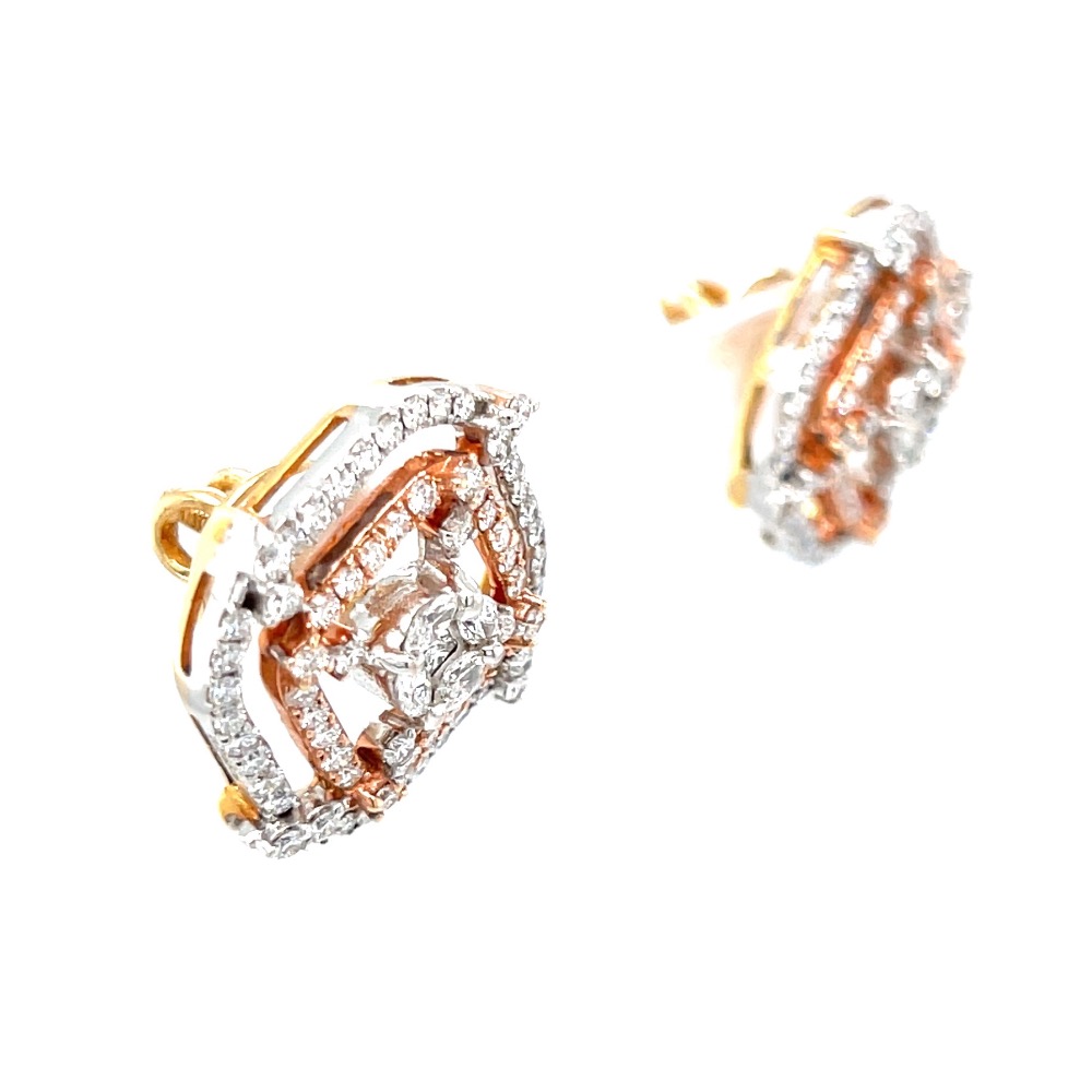 Double Rectangle With Pressure Set in Centre Earrings 6TOP66 - Image 2