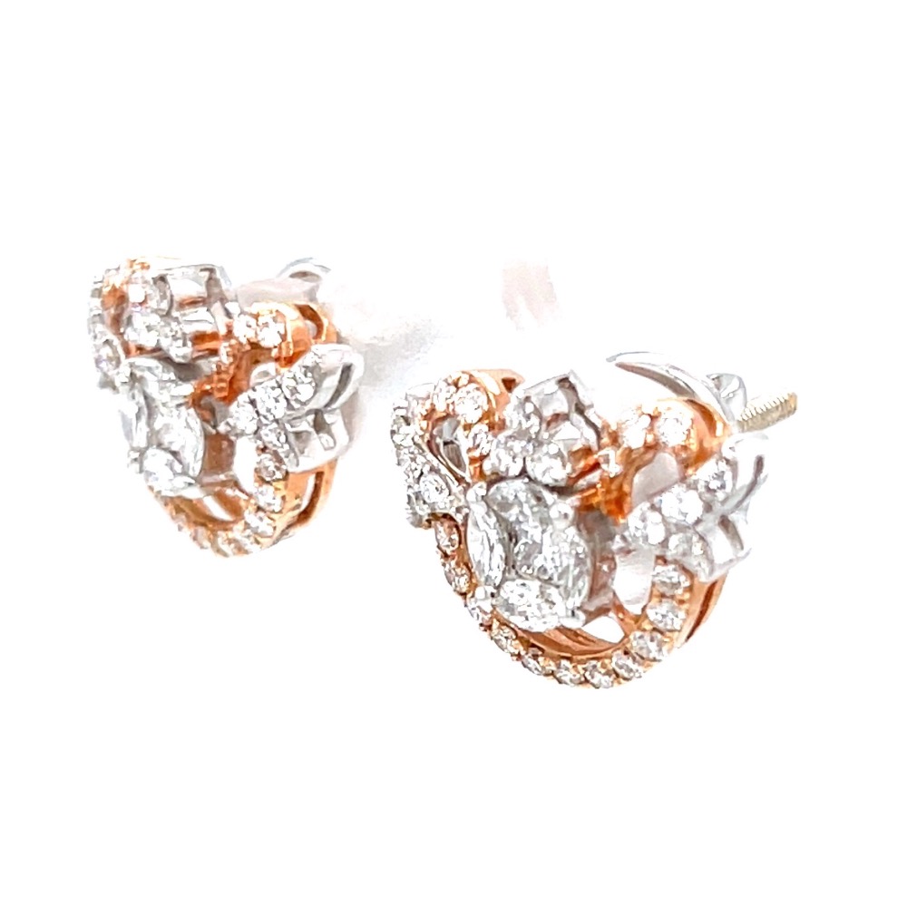 Gorgeous Pressure Setting Semi Circle Diamond Earrings 6TOP91 - Image 3