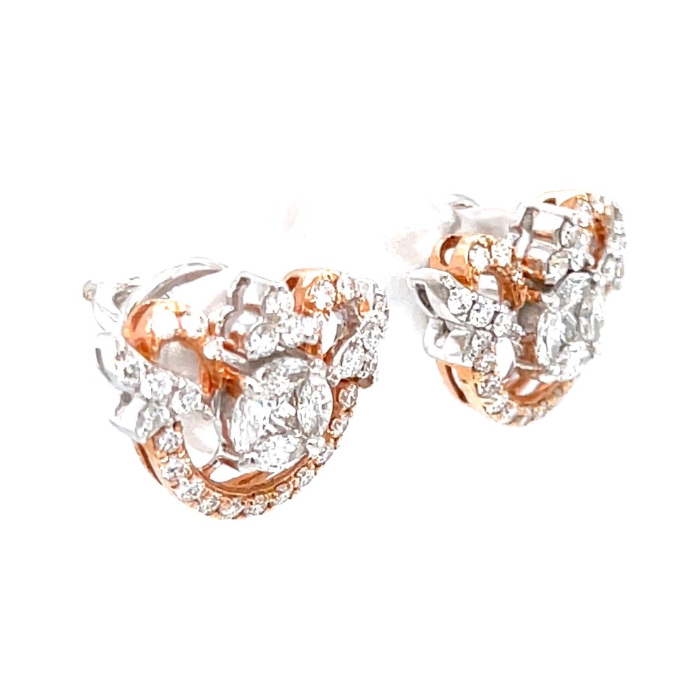Gorgeous Pressure Setting Semi Circle Diamond Earrings 6TOP91 - Image 2