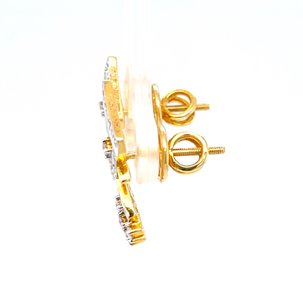 Kite shaped 18 karat hallmarked diamond earrings pair 6top90 - Image 4