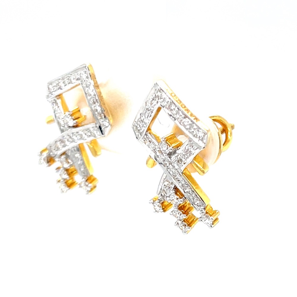 Kite shaped 18 karat hallmarked diamond earrings pair 6top90 - Image 3