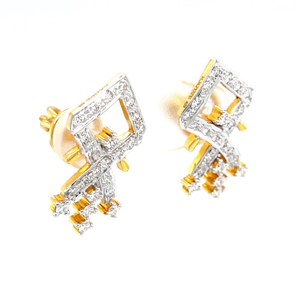 Kite shaped 18 karat hallmarked diamond earrings pair 6top90 - Image 2
