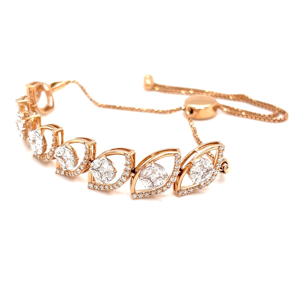 Adjustable tennis bracelet with pressure set in the centre - Image 3