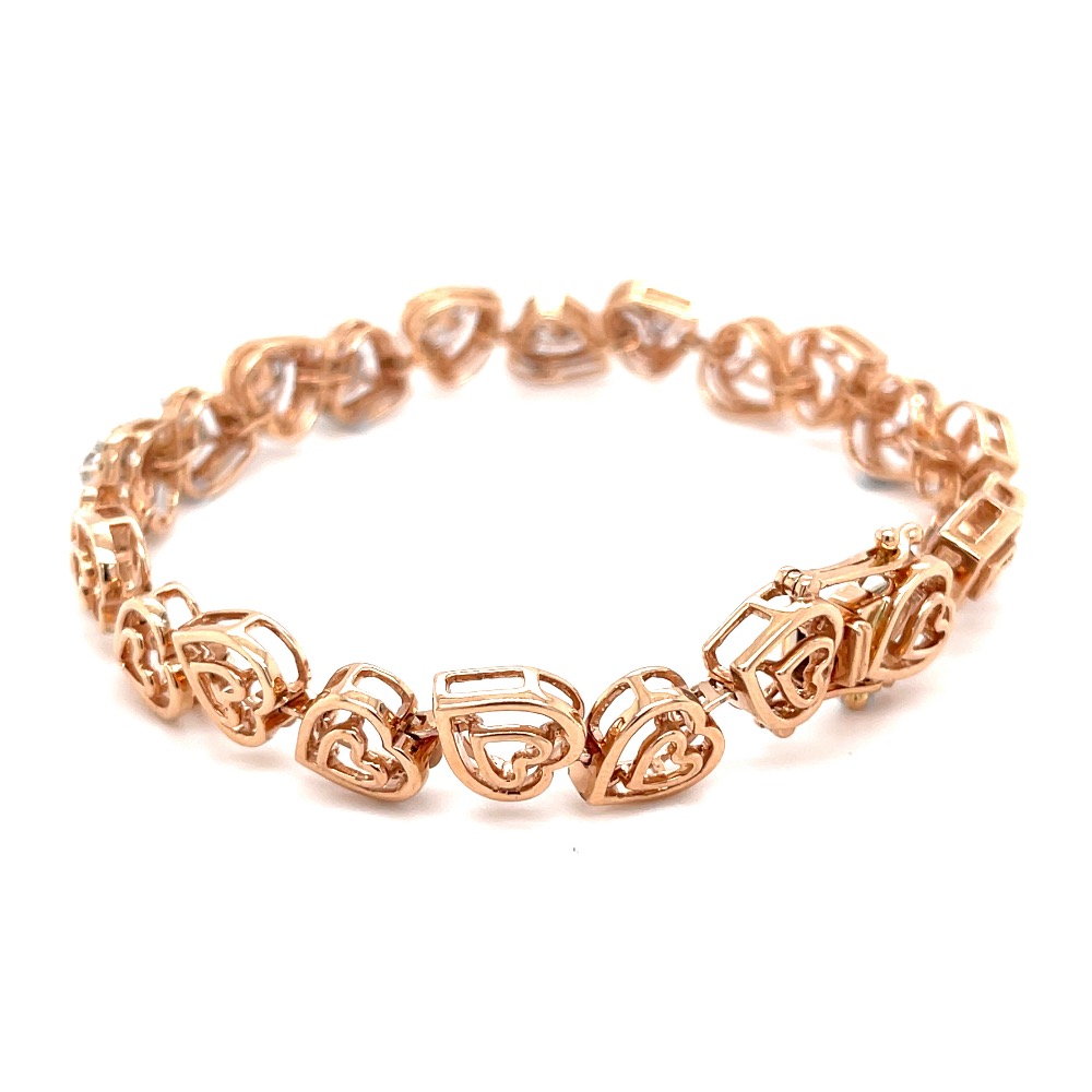 Mirum Heart Shaped Tennis Bracelet for Valentines in Diamonds - Image 5
