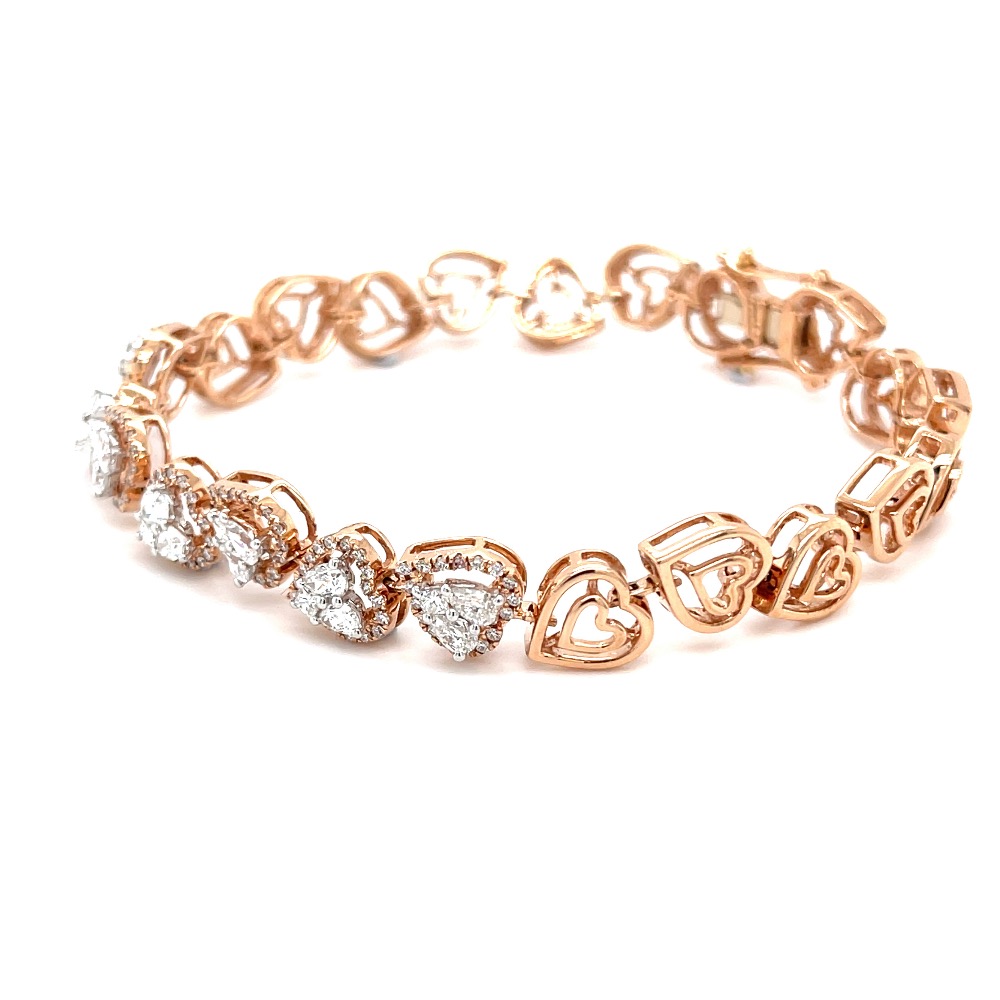 Mirum Heart Shaped Tennis Bracelet for Valentines in Diamonds - Image 4
