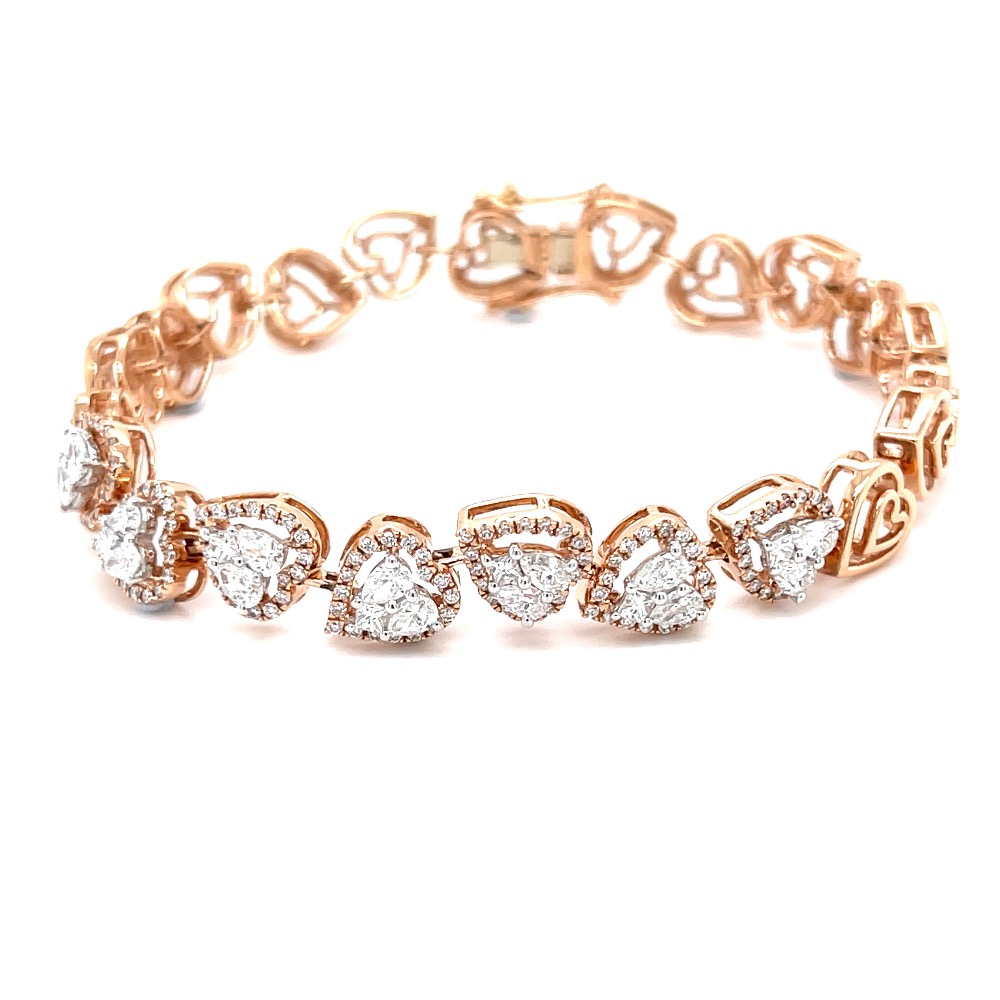 Mirum Heart Shaped Tennis Bracelet for Valentines in Diamonds - Image 2