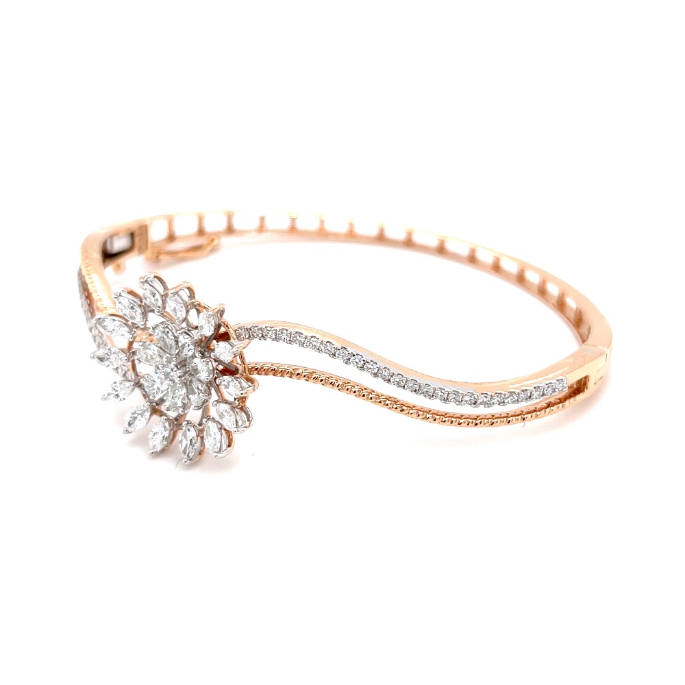 Novus Diamond Bracelet with a Flower Motif in Rose Gold - Image 3