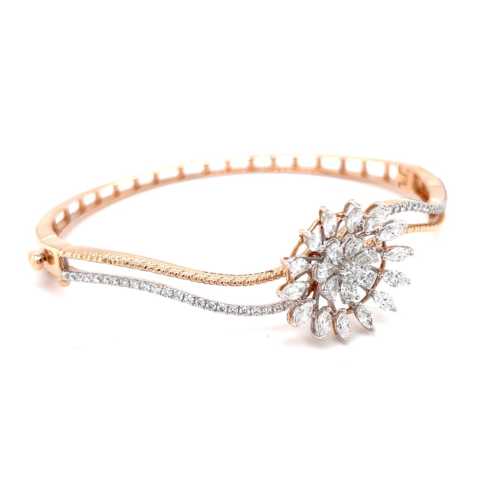 Novus Diamond Bracelet with a Flower Motif in Rose Gold - Image 2