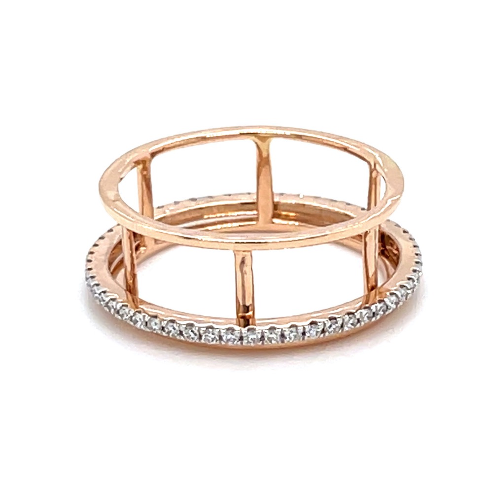 Dancing Single Line band Ring in Rose Gold 0LR197 - Image 4