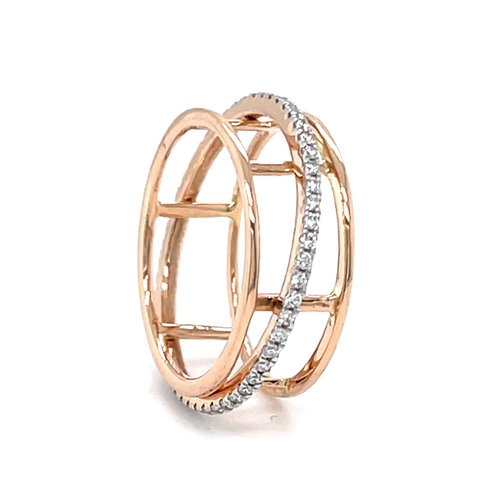 Dancing Single Line band Ring in Rose Gold 0LR197 - Image 3