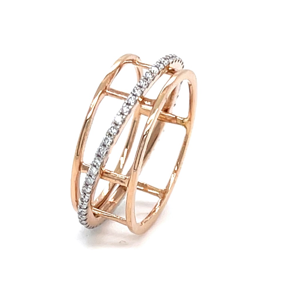 Dancing Single Line band Ring in Rose Gold 0LR197 - Image 2