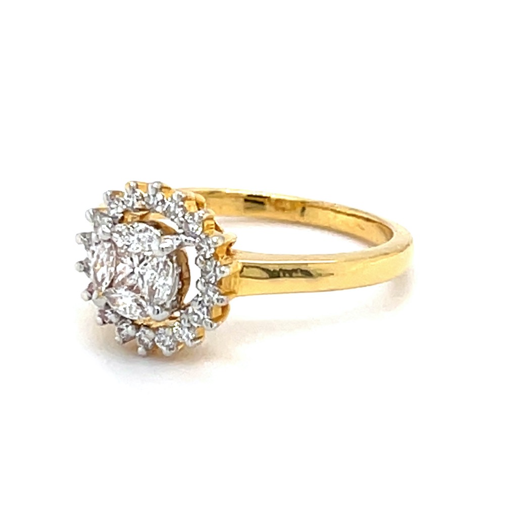Pressure Setting in a SunFlower Design Diamond Ring 0LR184 - Image 2