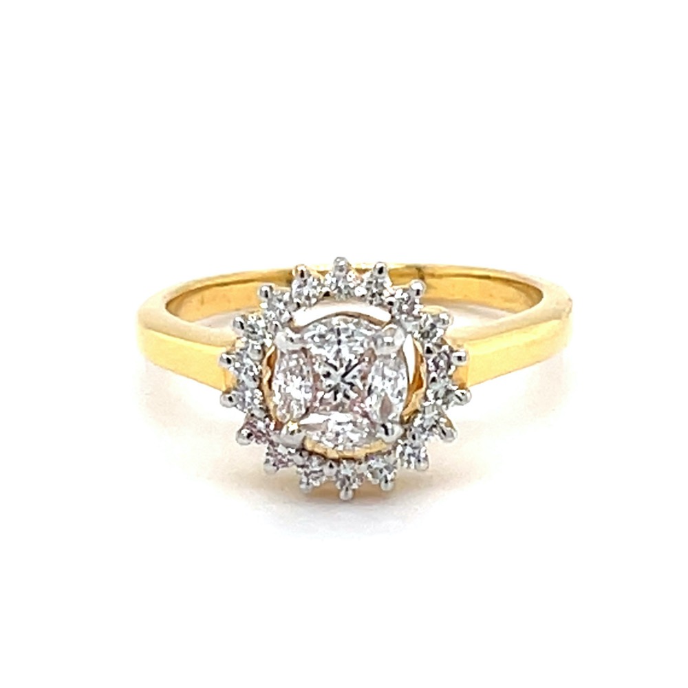 Pressure Setting in a SunFlower Design Diamond Ring 0LR184