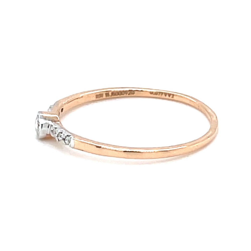 Classic Single Line Diamond Band Ring in 18K Rose Gold 0LR172 - Image 4