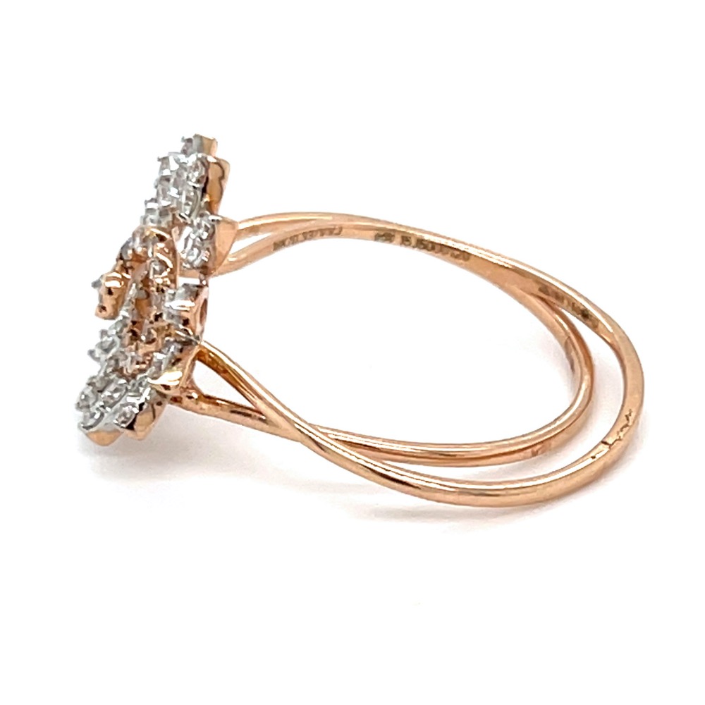 Stackable Ring with a Flower Motif in 18k Rose Gold 0LR162 - Image 5