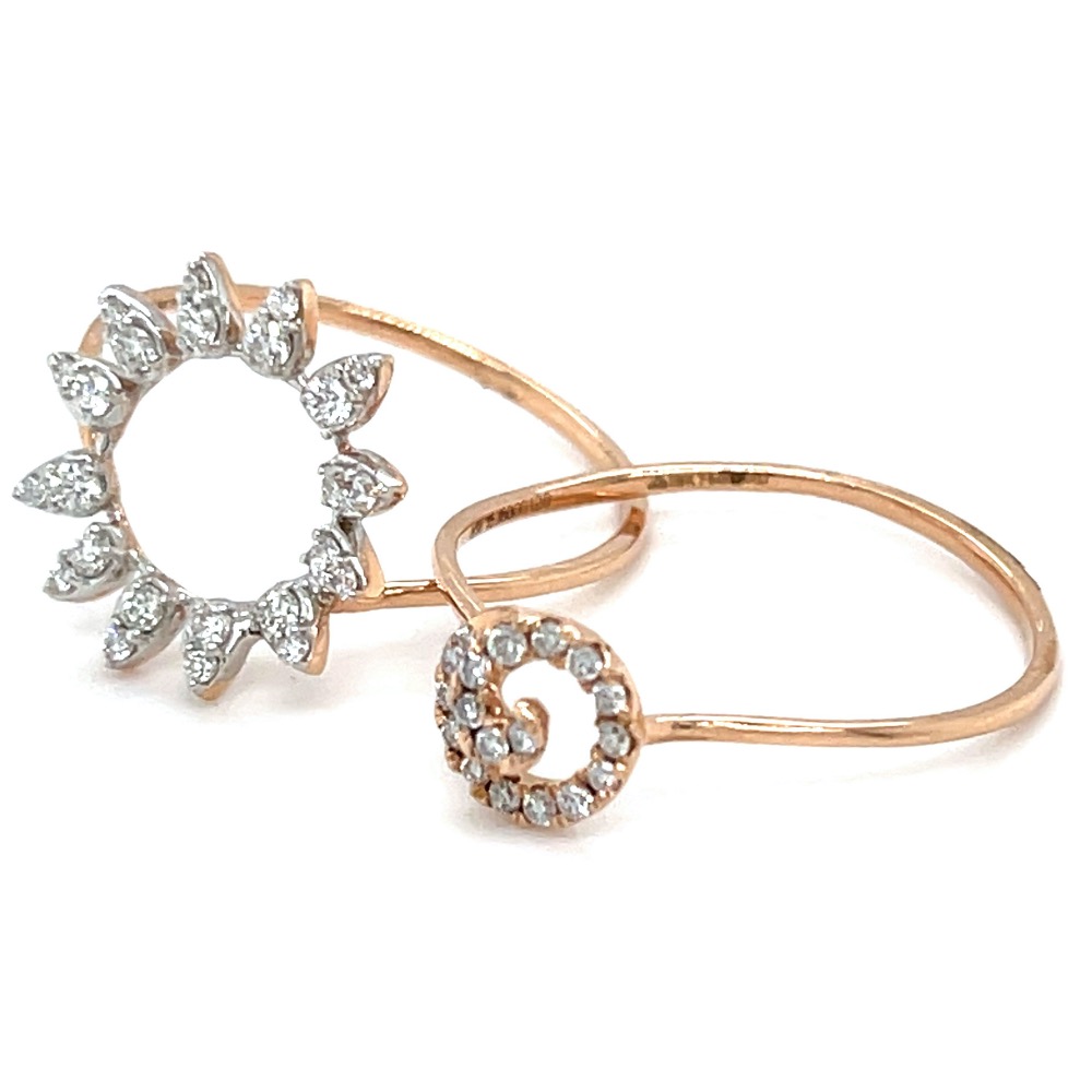 Stackable Ring with a Flower Motif in 18k Rose Gold 0LR162 - Image 3