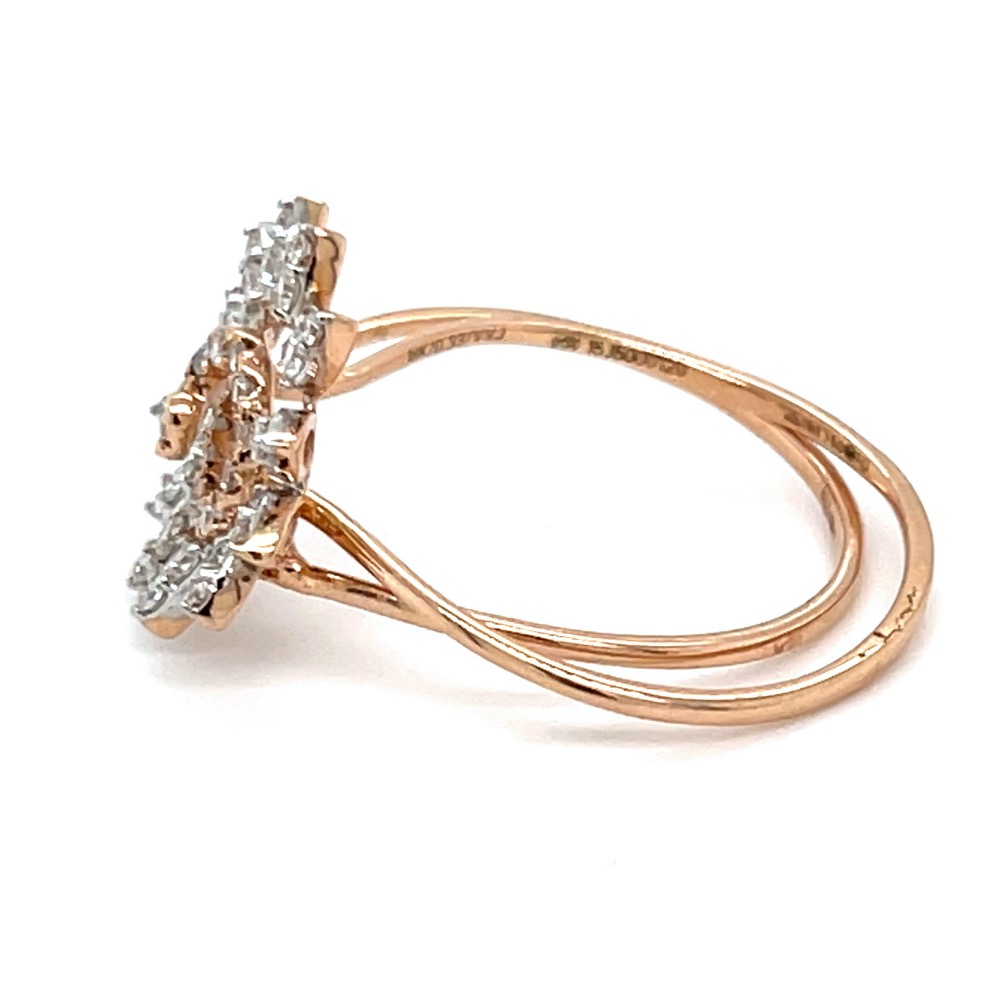 Stackable Diamond Ring with a Flower Motif in 18k Rose Gold 0LR162 - Image 5
