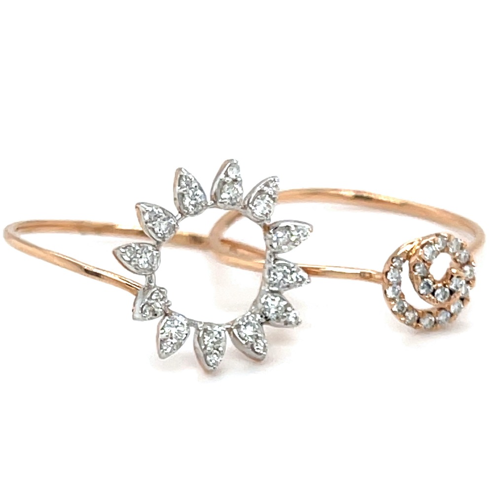 Stackable Diamond Ring with a Flower Motif in 18k Rose Gold 0LR162 - Image 4
