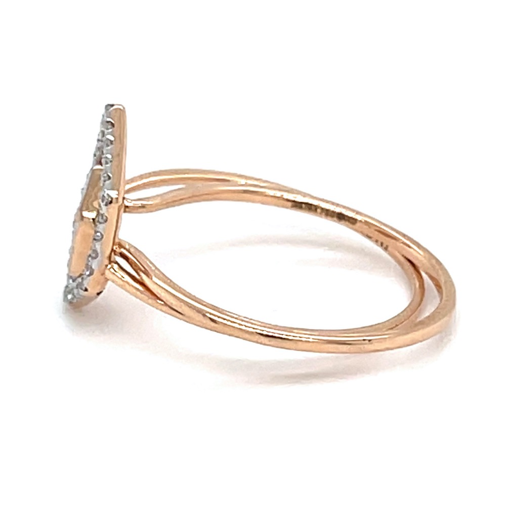 Stackable hexagon diamond ring in 18k rose gold - 0lr161 - Image 5