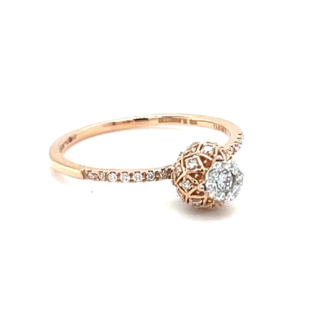 Criss Cross Vase Design ring in 18k Rose Gold - 0LR157 - Image 3