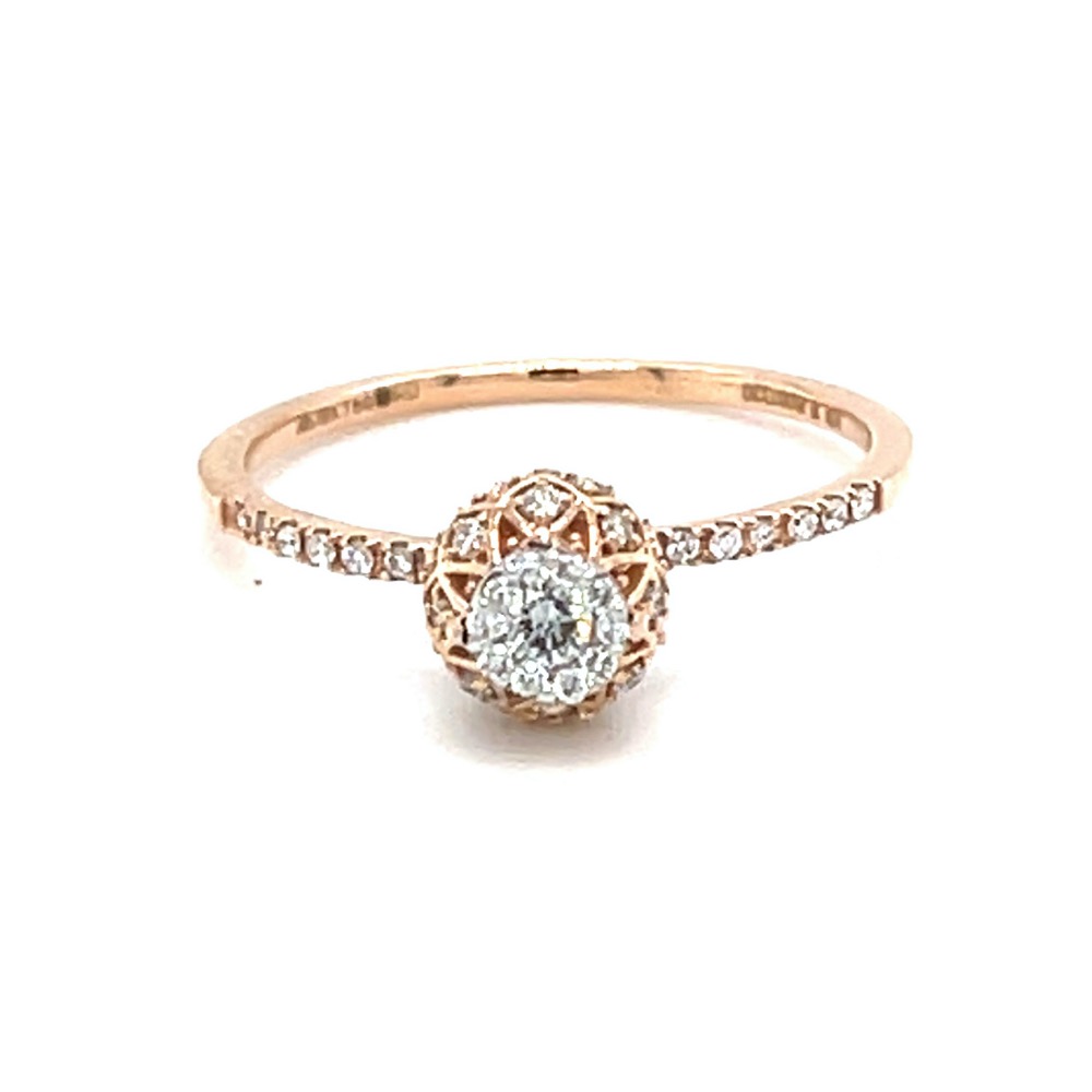 Criss Cross Vase Design ring in 18k Rose Gold - 0LR157