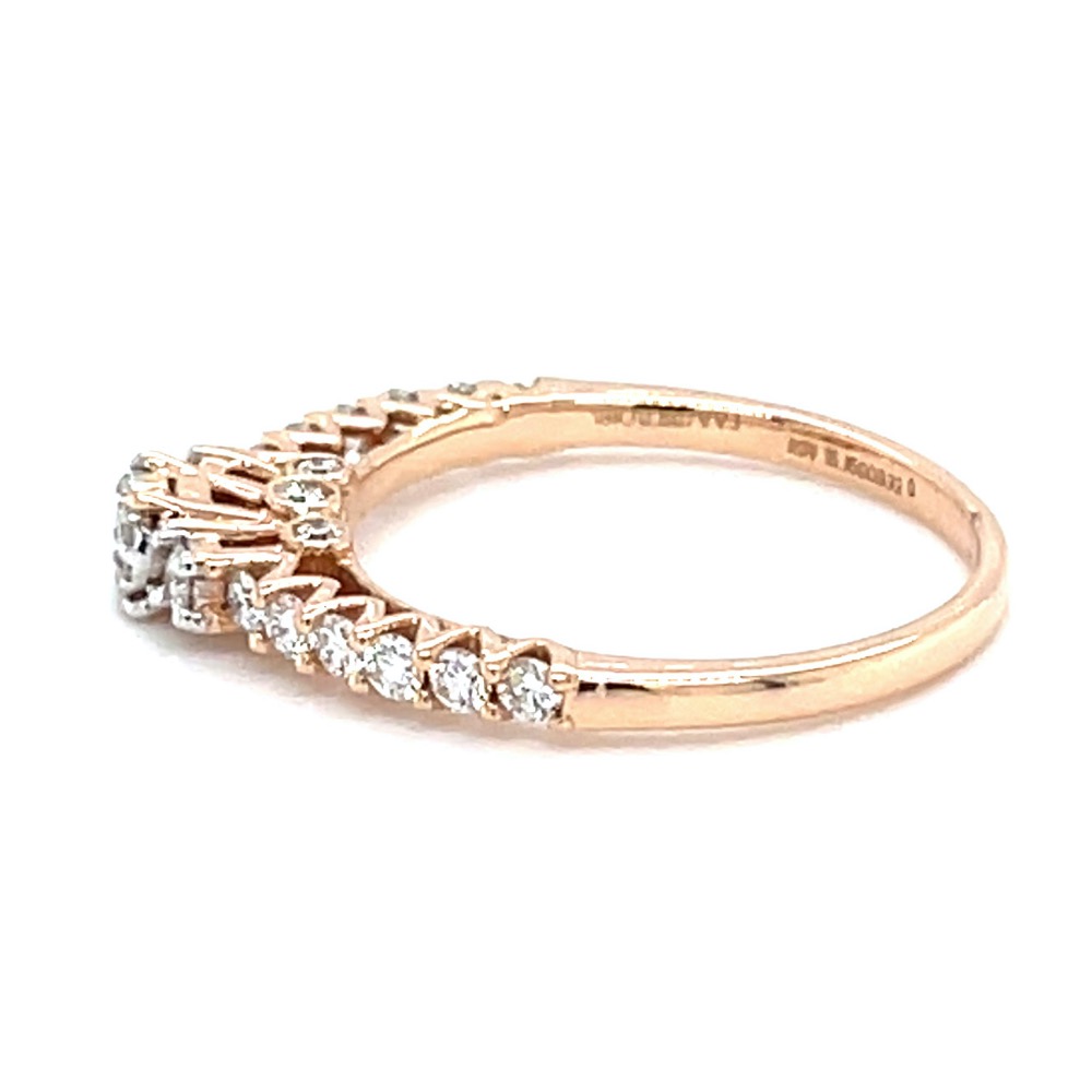 Shared Prong Single Line Band Ring in 18k Rose Gold - 0LR155 - Image 4