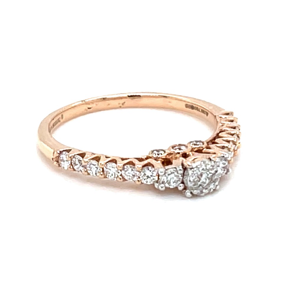 Shared Prong Single Line Band Ring in 18k Rose Gold - 0LR155 - Image 3